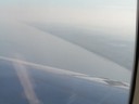 Sun is coming up as we approach the Netherlands
