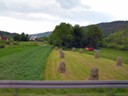 Old fashion hay stacks