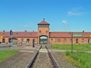 Entrance gate called Gate of Death, Auschwitz II-Birkenau