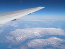 Snow covered coastal mountains