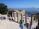 Steps and columns of the Stoa, Acropolis, Lindos, Rhodes